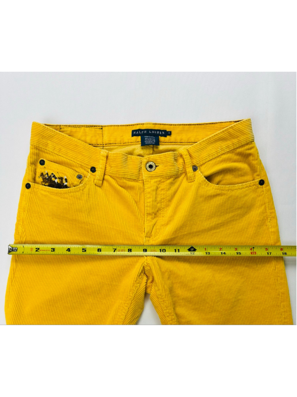 Vintage Ralph Lauren Thompson Golden Yellow Corduroy Pants R.L. 650 Women’s 6 - Picture 7 of 16